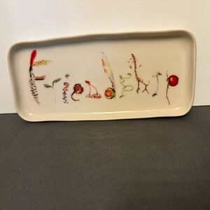 JULISKA FOREST WALK FRIENDSHIP TRAY SERVEWARE PORTUGAL CREAM RECTANGLE 10.5”
